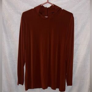 Susan Graver Elegant Burgundy Long Sleeve Top Size XL